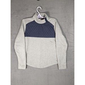 Vineyard Vines Women’s Gray Blue Quilted Front Pullover Sweater Size M